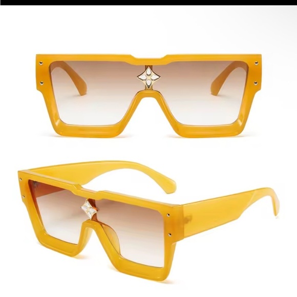 Accessories - Bold Yellow Oversized Square Sunglasses Unisex